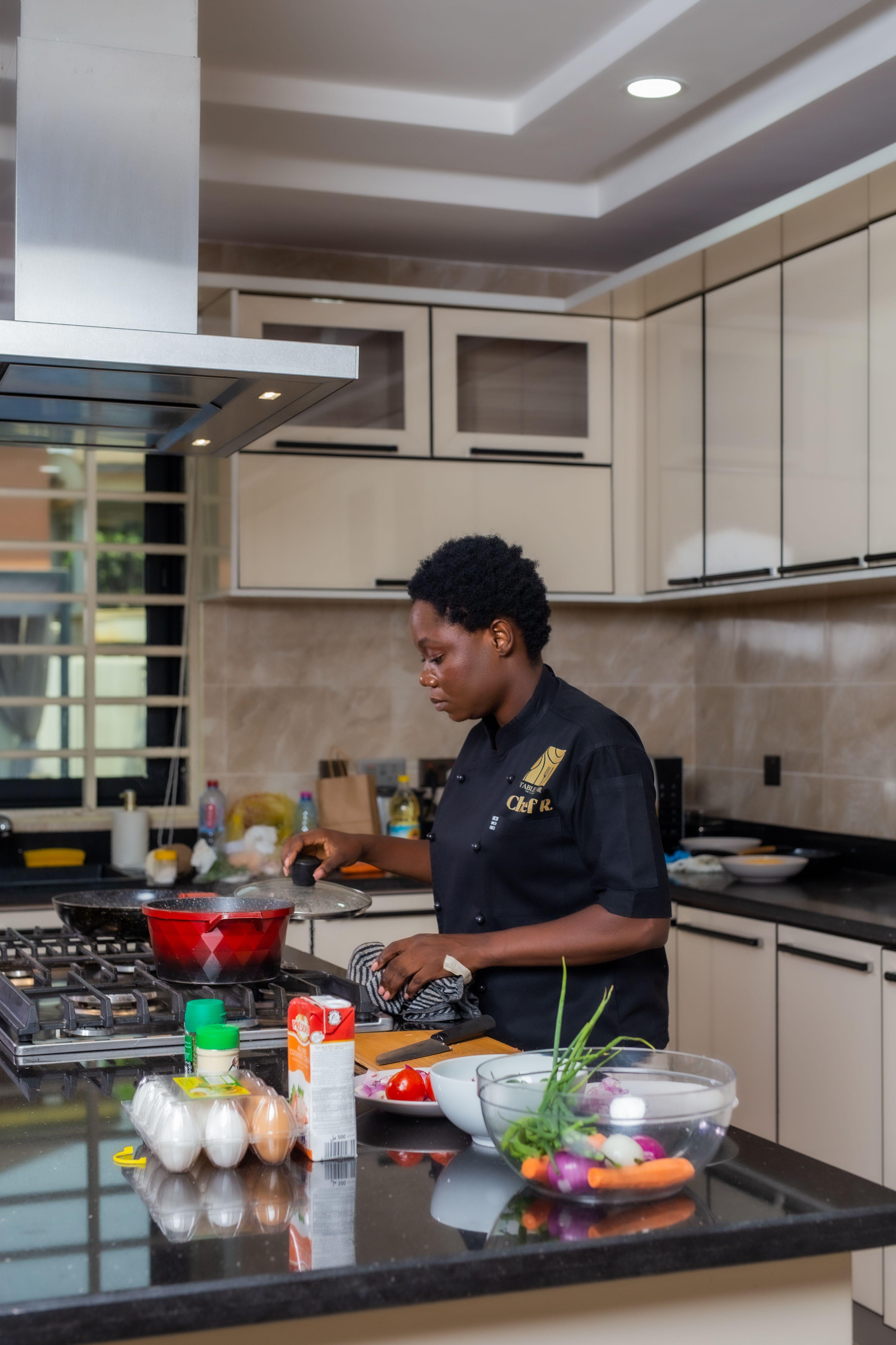 Chef preparing weekly meals in a home kitchen
